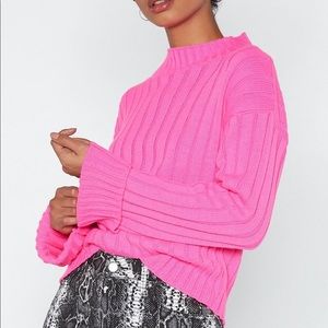 Nasty Gal ‘Let's Turn Up' Neon Turtle Neck Jumper